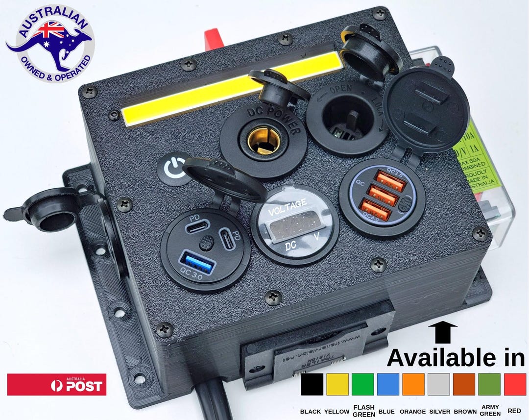 12V 24V Configurable Power Box With Anderson SB50 USB LED for Dual ...