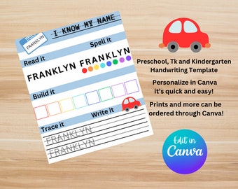 CUSTOM Name Tracing Worksheet (Digital Download)