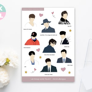 Lee Dong-wook Sticker Sheet Lee Dongwook Fanart Stickers Lee Dong Wook Fan Gift Korean Drama Fan Art Kdrama A6 Scrapbooking Journaling