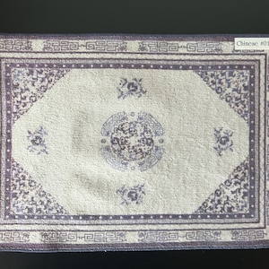 Keshishian Miniature Carpet #017 “Chinese” - 12”(L) x 8.75”(W) Vintage 1:12 or 1/6 Scale Dollhouse Miniature