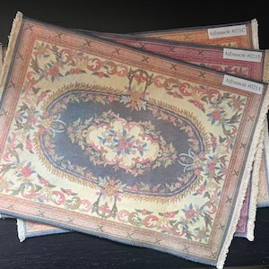 Keshishian Miniature Carpet #021 “Aubusson” - 12”(L) x 9”(W) - Vintage 1:12 or 1/6 Scale Dollhouse Miniature