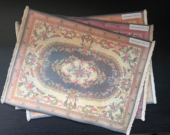 Keshishian Miniature Carpet #021 “Aubusson” - 12”(L) x 9”(W) - Vintage 1:12 or 1/6 Scale Dollhouse Miniature