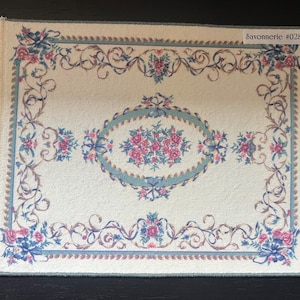 Keshishian Miniature Carpet #028 “Savonnerie” - 10”(L) x 8”(W) - Vintage 1:12 Scale Dollhouse Miniature