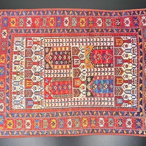 Keshishian Miniature Carpet #005 “Shirvan” - 8.5”(L) x 7.25”(W) – Vintage 1:12 Scale Dollhouse Miniature