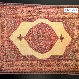 Keshishian Miniature Carpet #015 “Tabriz” - 9.5”(L) x 7.25”(W) - Vintage 1:12 Scale Dollhouse Miniature