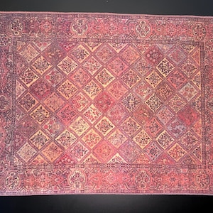 Keshishian Miniature Carpet #012 “Kirman” - 13”(L) x 9.5”(W) – Vintage 1:12 or 1/6 Scale Dollhouse Miniature