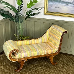 OOAK Vintage Handmade Chaise Lounge - Dollhouse Miniature 1:12