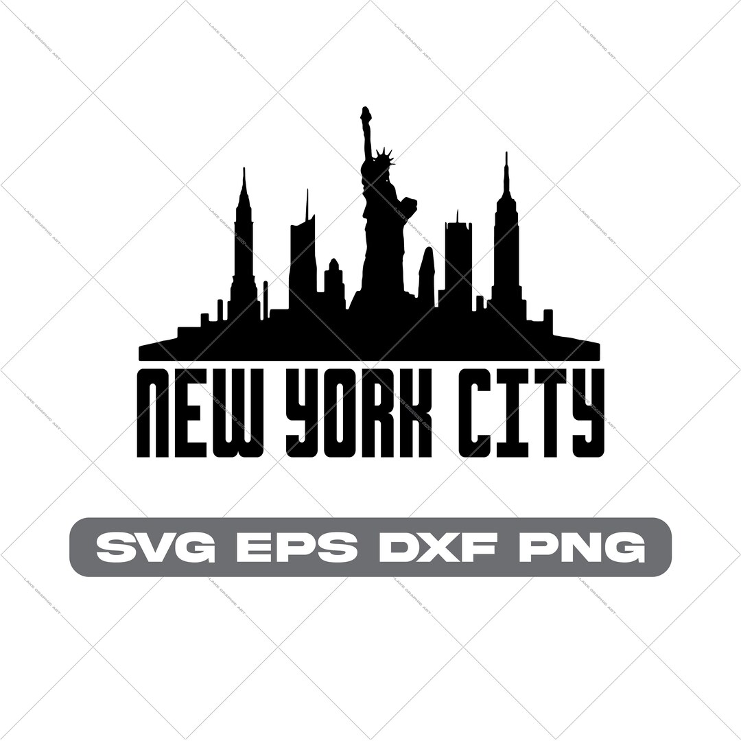 New York City Modern Skyline Silhouette , Svg Eps Dxf Png , Vector Art ...