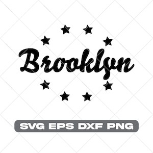 Testo in corsivo delle stelle di Brooklyn, svg png eps dxf, download istantaneo