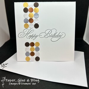 Metallic Mini Circles Birthday Card