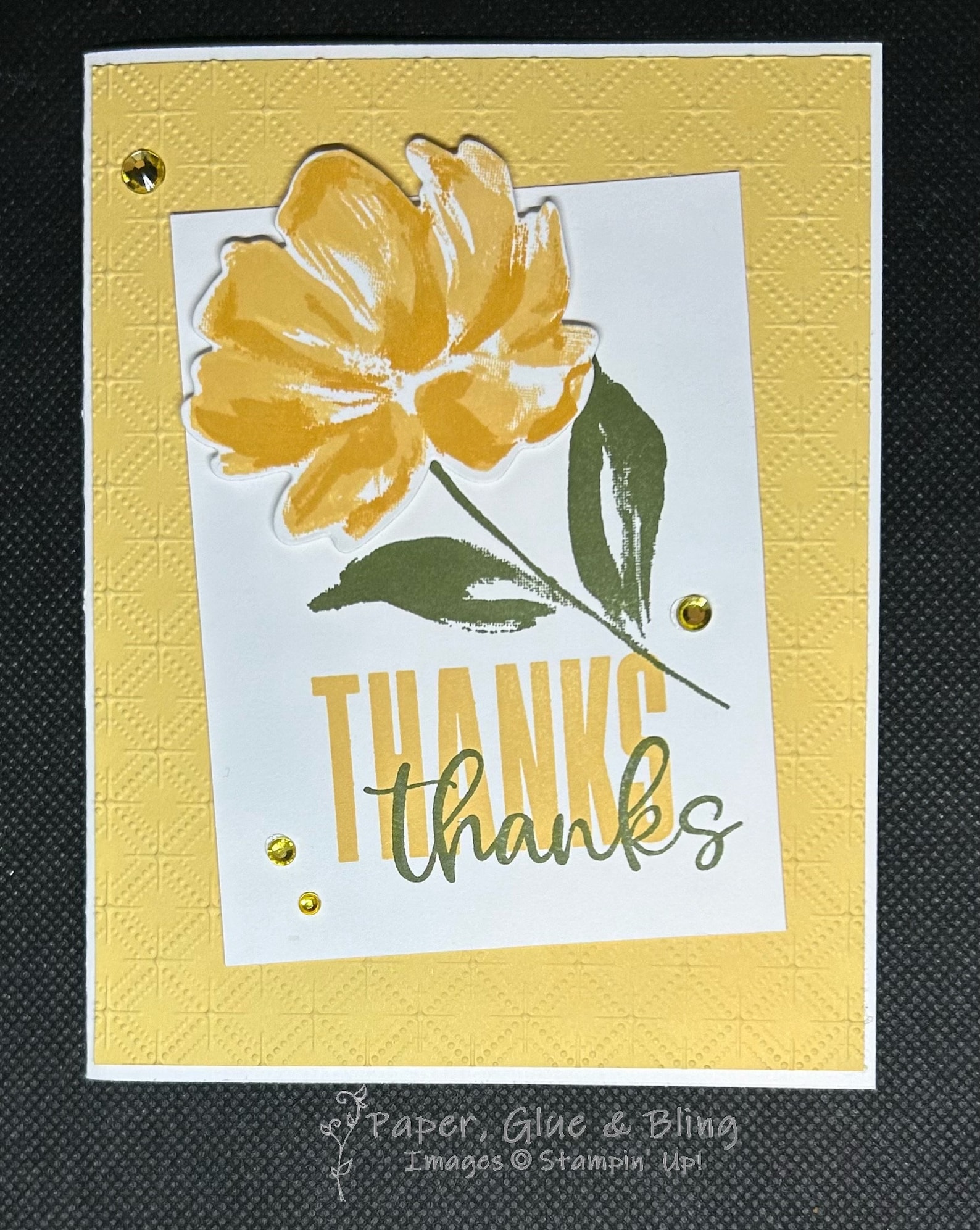 Yellow Flower “thanks” Card - Etsy