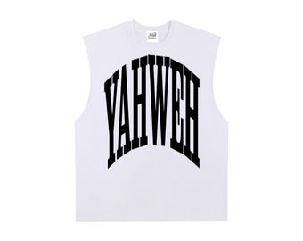 YAHWEH Black Font Cotton Tank Top