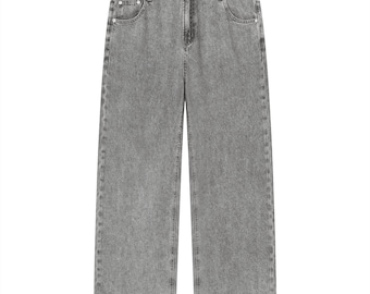 Vaqueros unisex de pierna recta con lavado vintage.