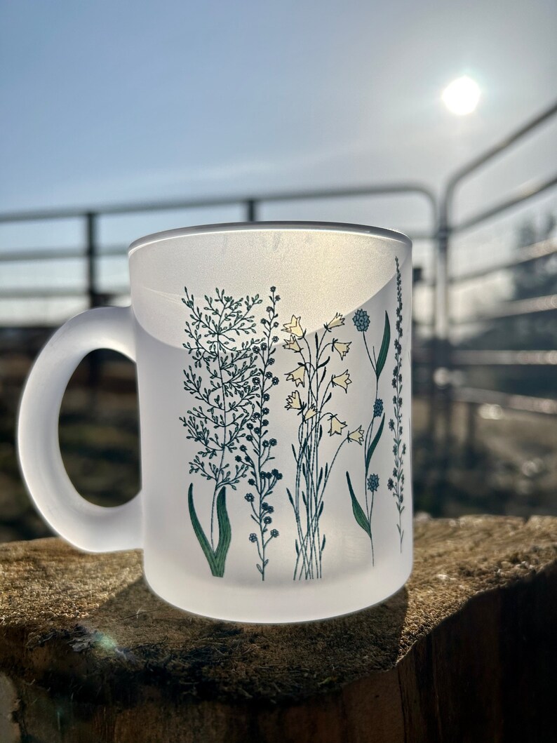 Wildblumen-Matt-farbige Glas-Tasse Bild 3