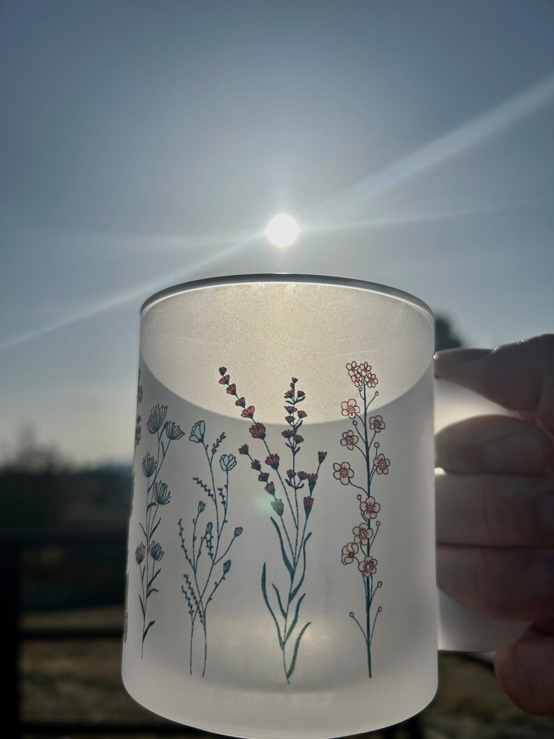 Wildblumen-Matt-farbige Glas-Tasse Bild 4