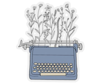 Blühender Schreibmaschinenaufkleber