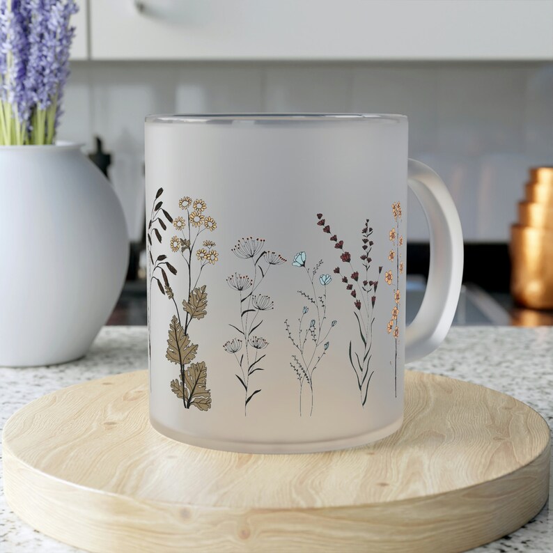 Wildblumen-Matt-farbige Glas-Tasse Bild 1