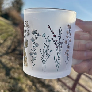 Wildblumen-Matt-farbige Glas-Tasse Bild 5