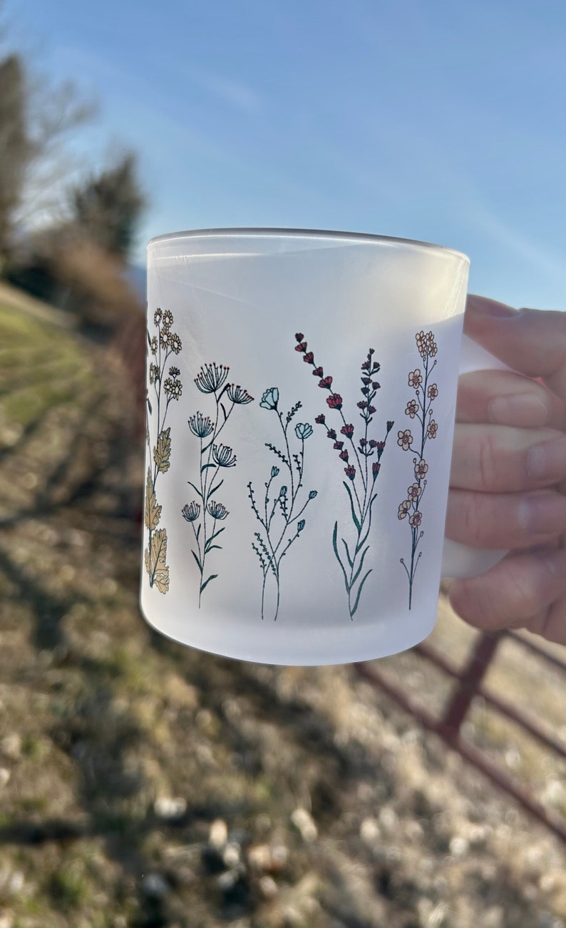 Wildblumen-Matt-farbige Glas-Tasse Bild 5