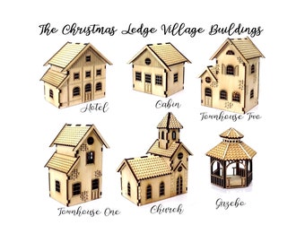 SVG Files for Miniature Christmas Ledge Village Buildings