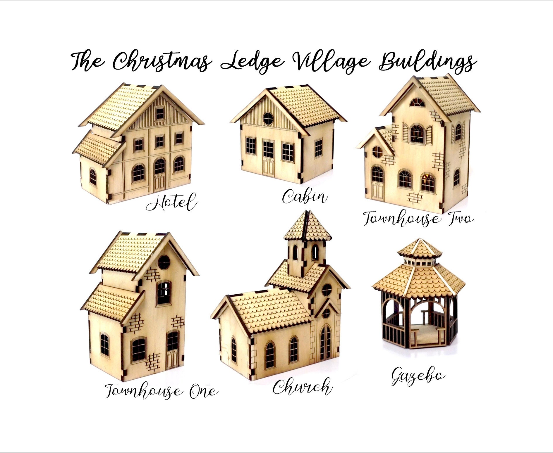 3D Tealight Cabin Cottage 10 Pieces Laser Cut Out Unfinished Wood 3D Tealight Cabin Cottage 10 Pieces Laser Cut Out Unfinished Wood