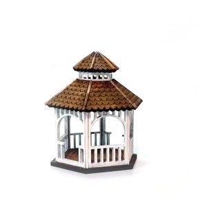 Archivos SVG digitales de construcción de cenadores en miniatura para cortadoras láser