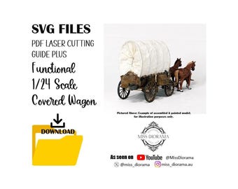Plantilla SVG digital para vagón cubierto funcional a escala 1/24