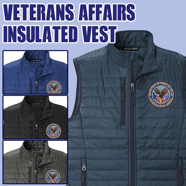 Department of Veterans Affairs Embroidered Insulated Puffy Vest With Pockets