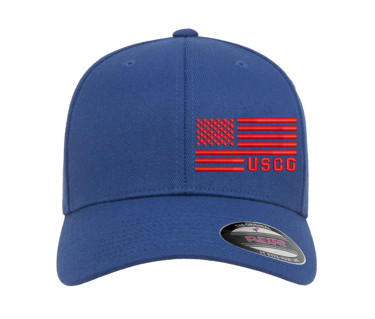 Coast Guard Veteran Baseball Cap - Blue Military Hat With Eagle & American Flag Design