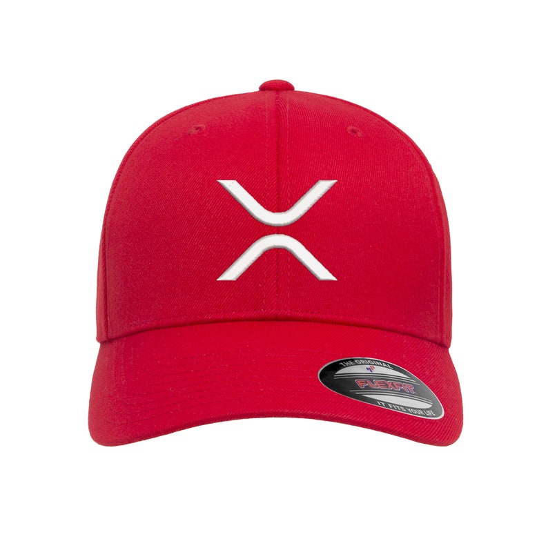 May include: A red baseball cap with a white X logo on the front. The cap has a black Flexfit label on the back.