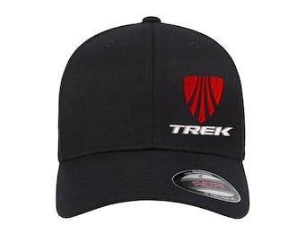 Black TREK Logo Embroidered Flexfit Fitted Ball Cap