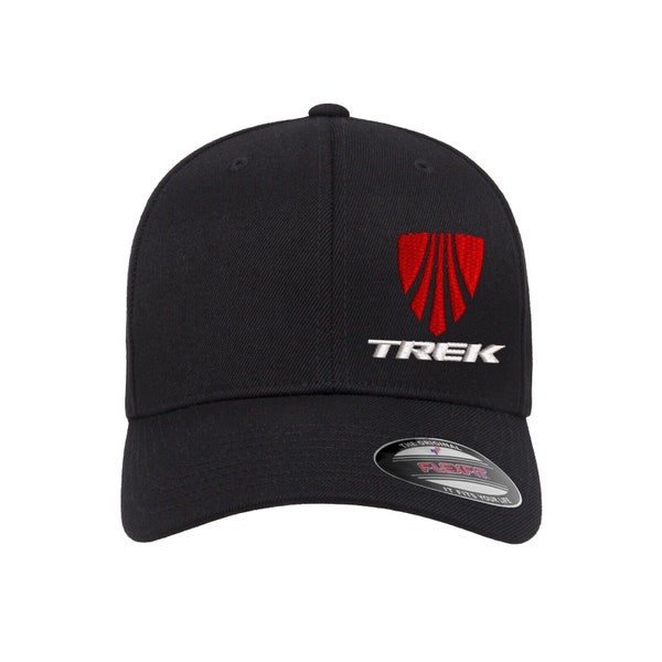 Small Medium Black TREK Logo Embroidered Flexfit Fitted Ball Cap