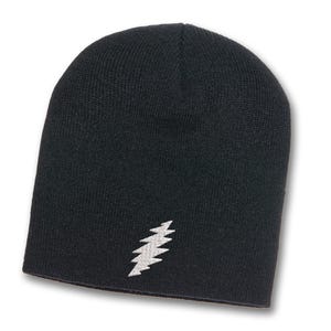 Grateful Dead Thunderbolt Embroidered Beanie With or Without Cuff