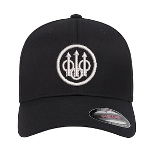 Beretta Firearms Circle Logo Embroidered Flexfit Fitted Hat Flat or Curved