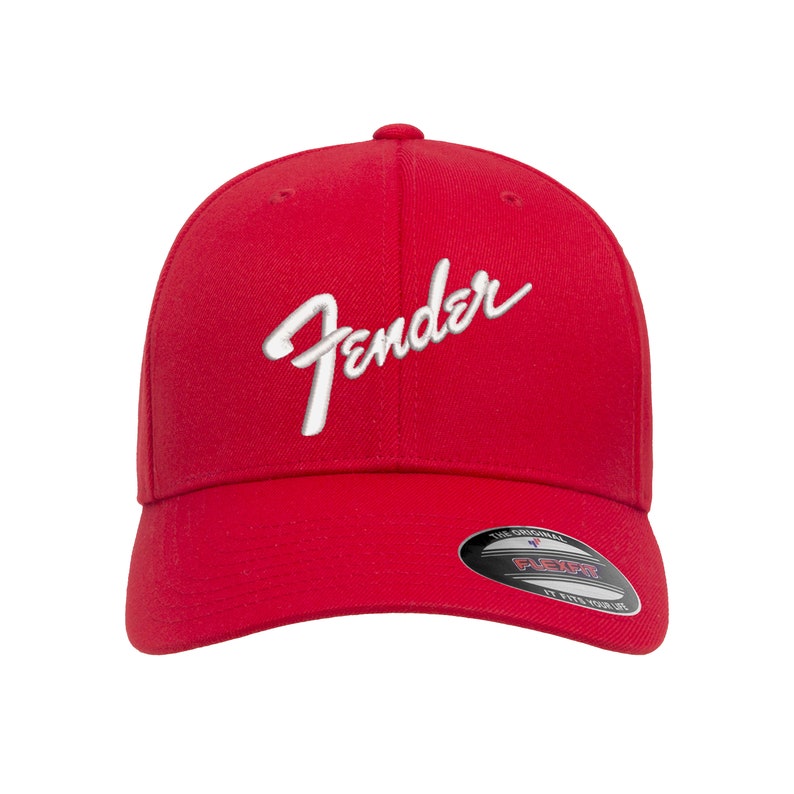 Fender Logo Embroidered Flexfit Hat Etsy