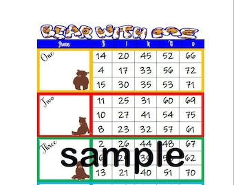 Mixed Block Party Bingo Boards - Bear Theme Bingo