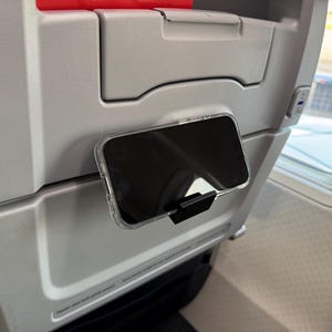Airplane Phone Stand – Travel Tray Table Mount, 3D Printed with Recycled Plastic