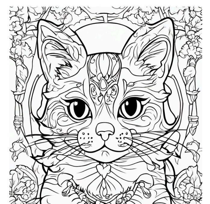 Kitty Coloring Pages 30 Page Printable Downloadable Kittens