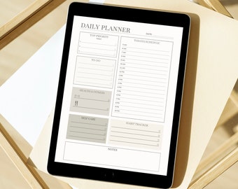 Pianificatore di pianificazione giornaliera, modello di pianificazione giornaliera, modello di pianificazione giornaliera, piano giornaliero digitale, pianificazione giornaliera, pianificazione giornaliera stampabile