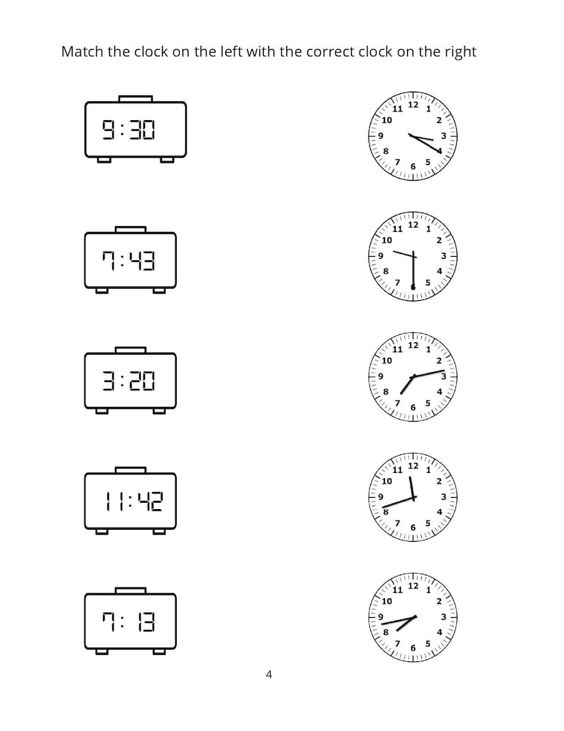telling-the-time-worksheets-etsy