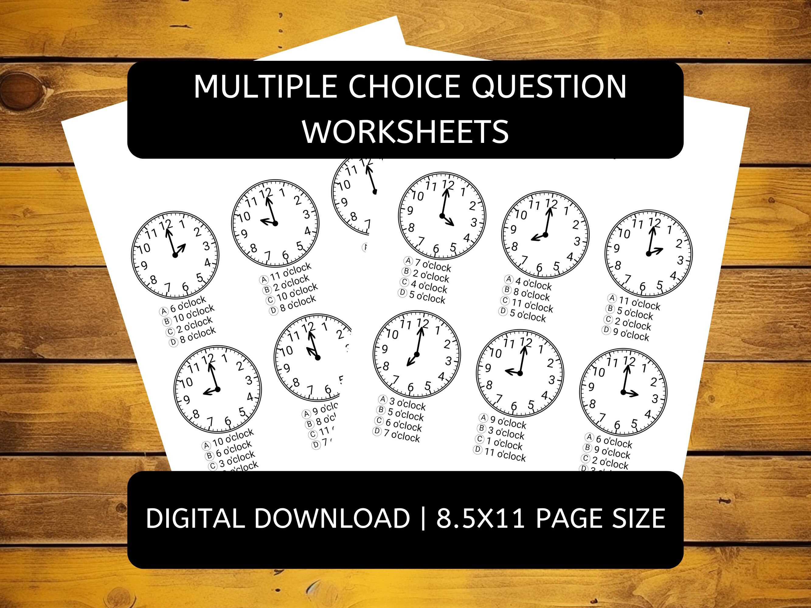 Telling Time Worksheets Kindergarten | Digital Download (PDF File) - Etsy
