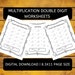 20 Printable Math Double Digit Multiplication Practice Worksheets - Etsy