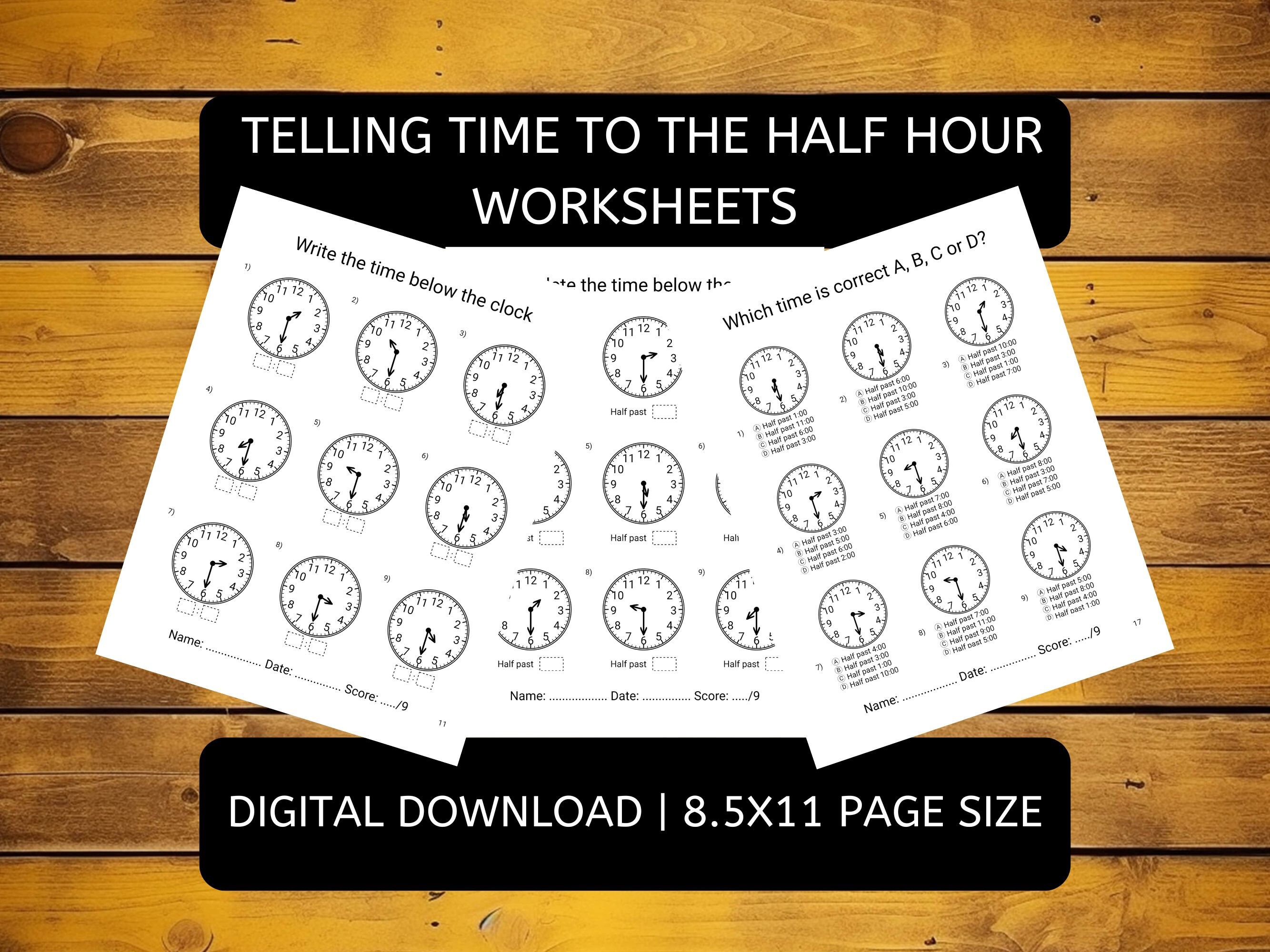 Telling Time Worksheets Grade 1 - Etsy
