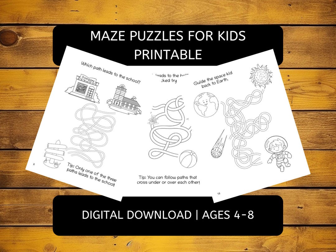 Mazes for Kids Ages 4-8 - Etsy
