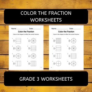 Fraction Worksheets Grade 3 - Etsy