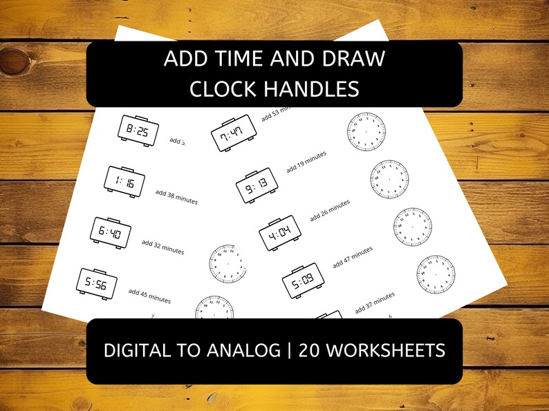 Clock Math Addition Time Math Addition Worksheets - Etsy