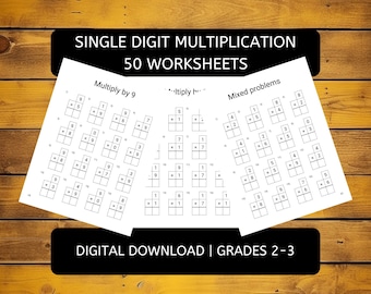 Single Digit Multiplication Workbook | Math Practice Grades 2-3