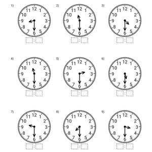 Telling Time Worksheets Grade 1 - Etsy