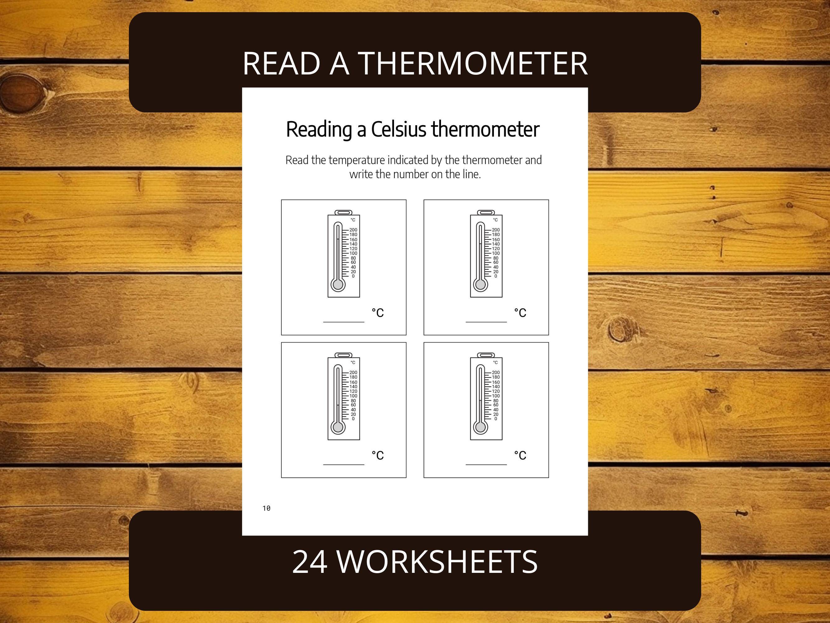 Printable Read a Thermometer Temperature Worksheets | Celsius and ...