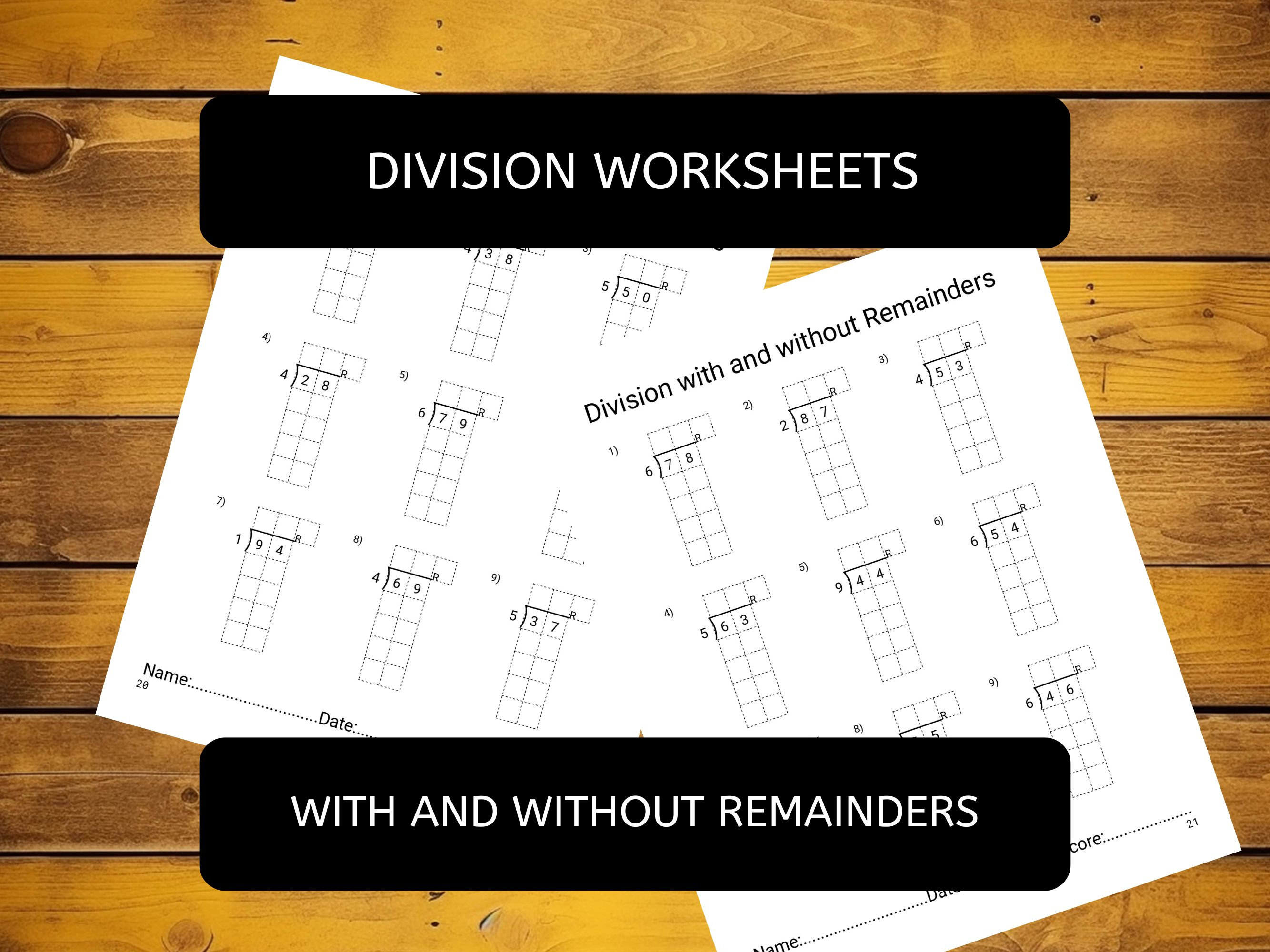 Long Division Worksheets | Single Digit Divisor Grades 3-5 - Etsy